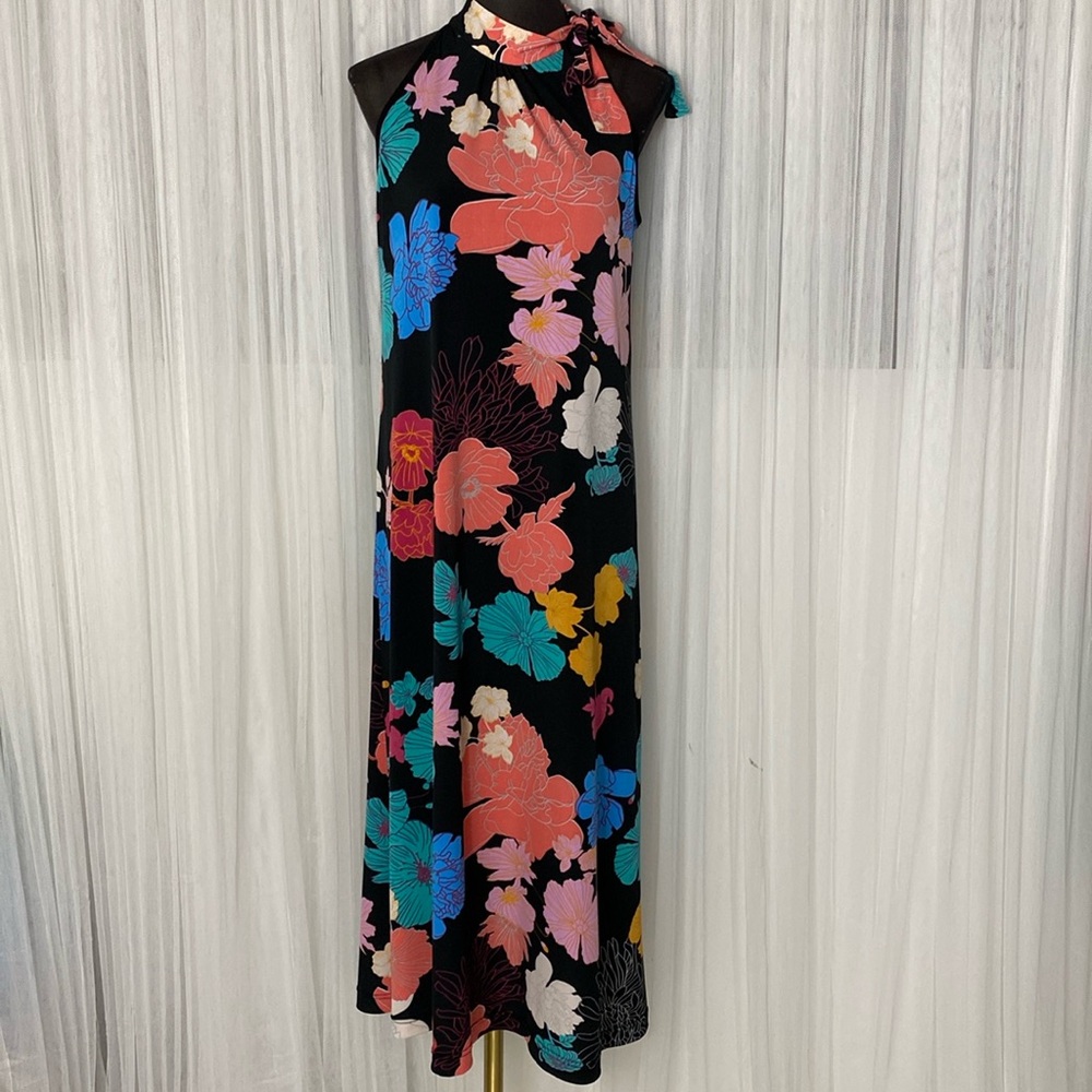 Diamond Tea Floral Halter Neck Maxi Dress